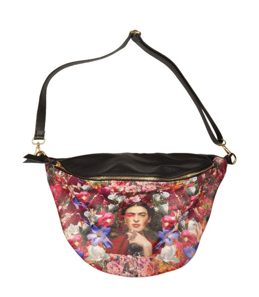 Genuine leather Frida Kahlo floral bag