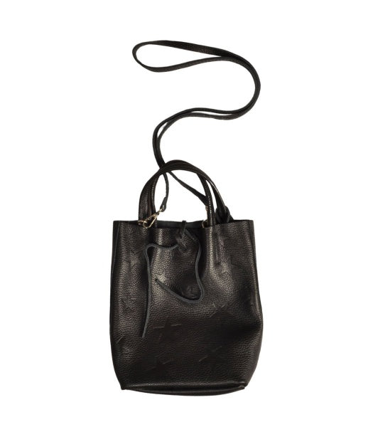 Embossed star leather bag