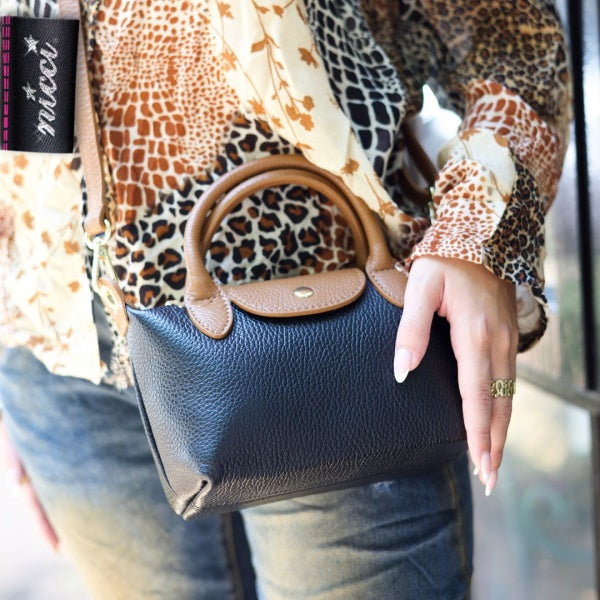 Genuine leather 2-tone bag