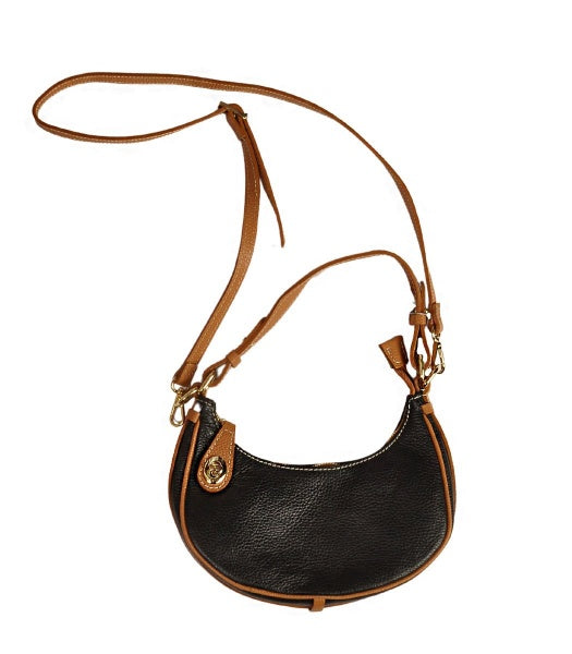 Genuine leather two tone bag