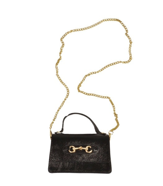 Genuine leather horse bit detail mini bag
