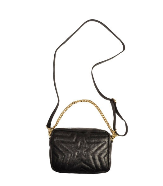 Stitched star chain leather bag