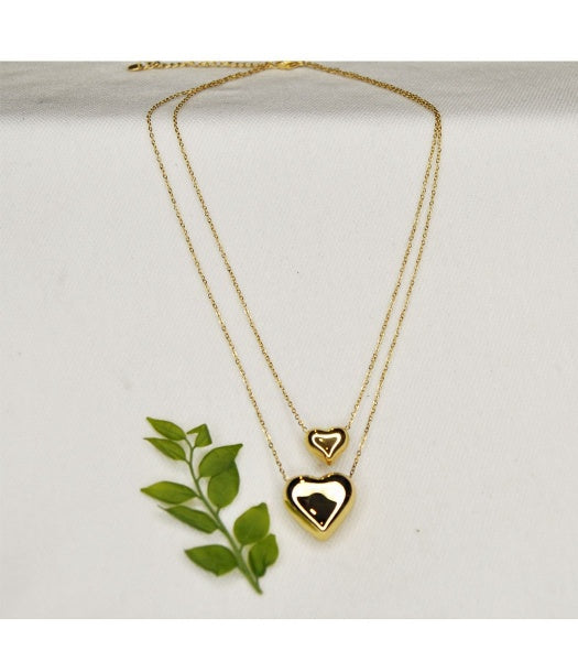 Double heart pendant necklace 
