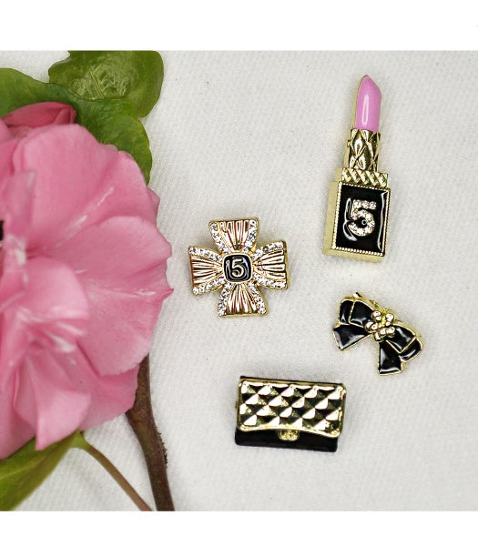 Designer inspired 4 piece brooch set