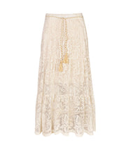 Embroidered mesh maxi skirt
