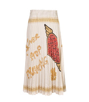 Giant heart wing pleated maxi skirt