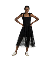 Mesh knit tiered dress