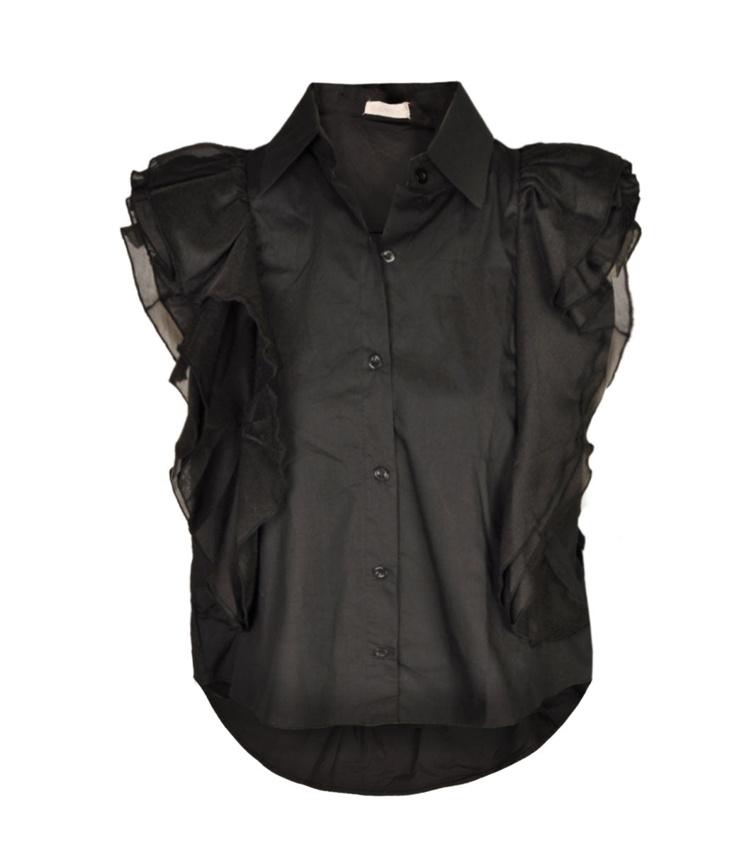 Frill sleeve layered blouse