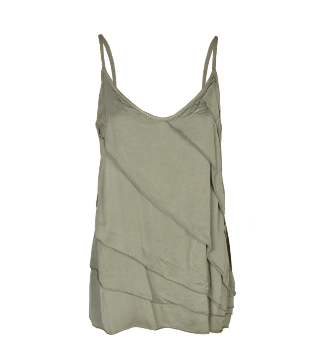 Diagonal layered silky top