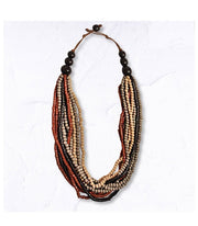 Wooden beaded string necklace