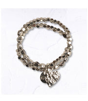 Heart charm beaded bracelet