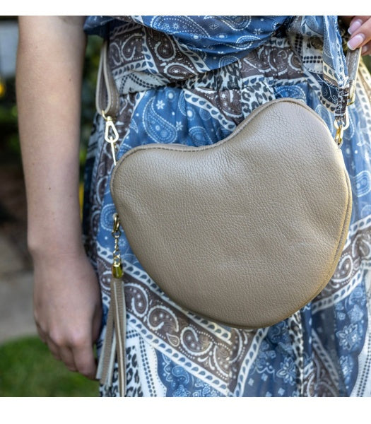 Genuine leather heart shaped bag