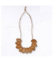 Wooden oblong disc necklace