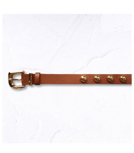 Genuine leather studded belt