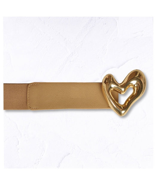 Heart buckle elastic belt