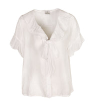 Bow collar frill blouse