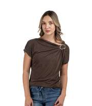 Gold buckle ribbed top