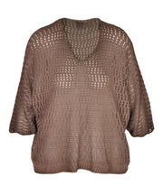 Overdyed crochet batwing knit top