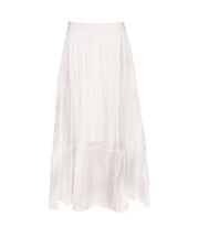 Double layer silky tiered maxi skirt