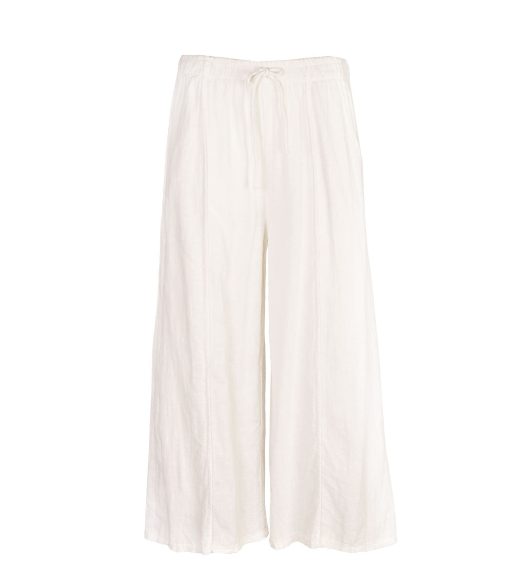 Pleated wide leg linen pants