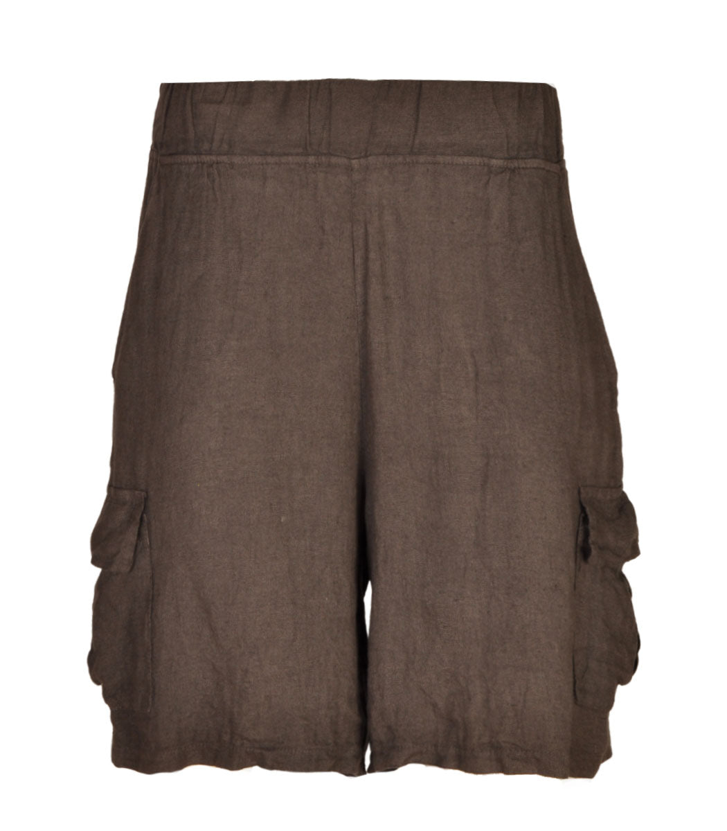 100% Linen cargo shorts