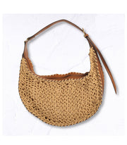 Leatherette chunky knit bag