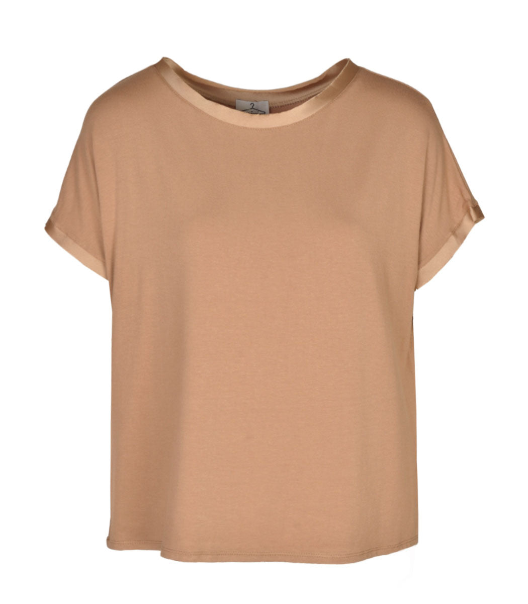 Silky border raw-edge top