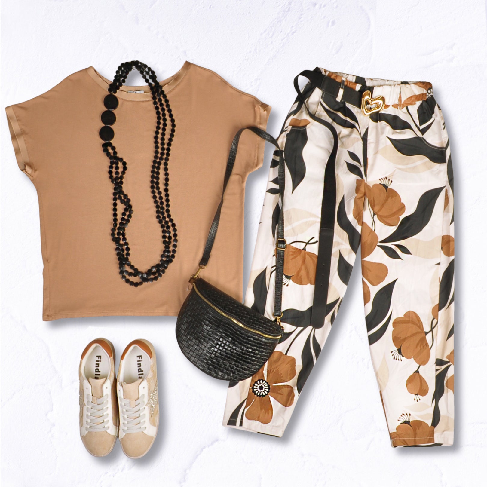 Silky border raw-edge top