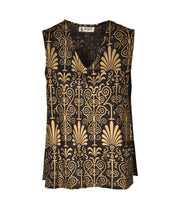 Heraldic fan print top