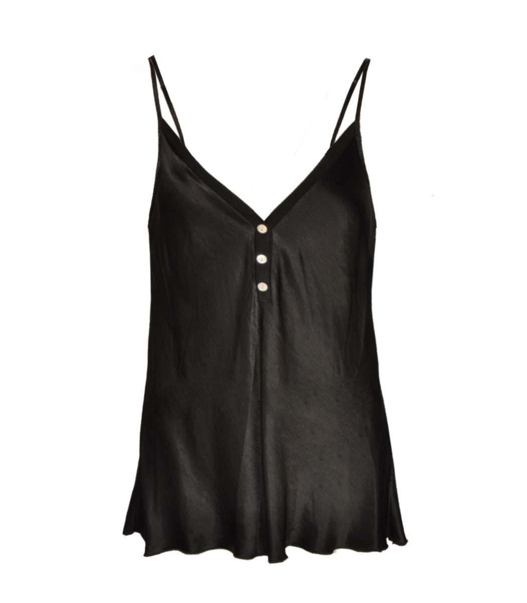 Ribbed border silky cami