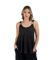 Gold buckle ribbed swing tank top