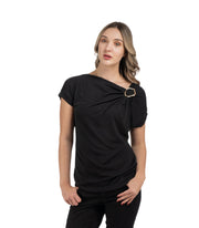 Gold buckle ribbed top