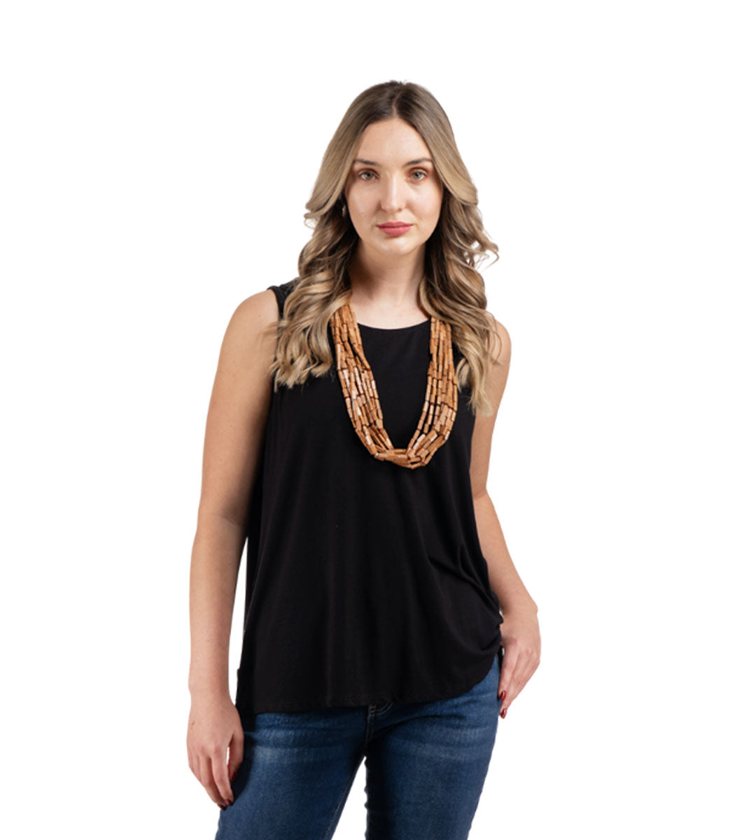 Button detail swing tank top