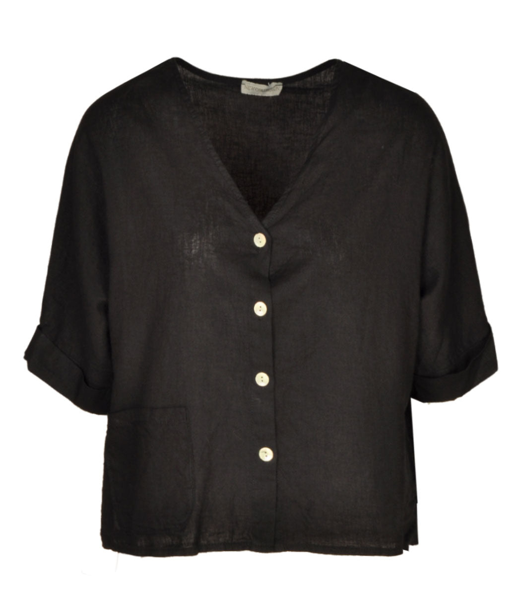 Pocket detail linen cardi