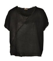 100% Linen raw-edge panel top