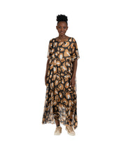 Double layer giant leopard print silky dress