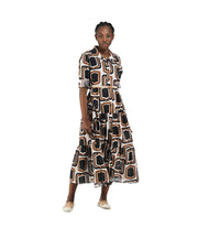 Moroccan print belted dress