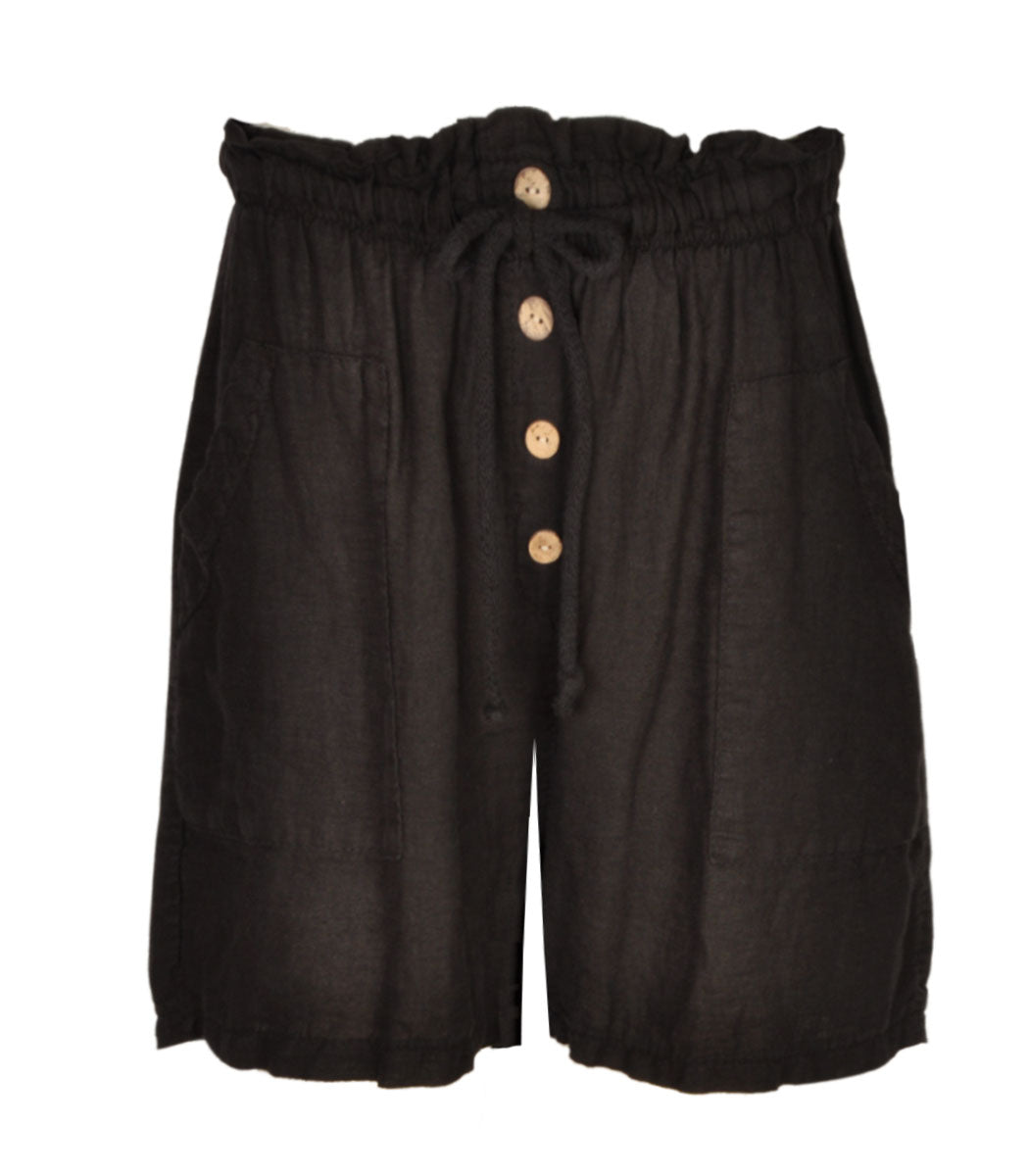 100% Linen front pocket shorts