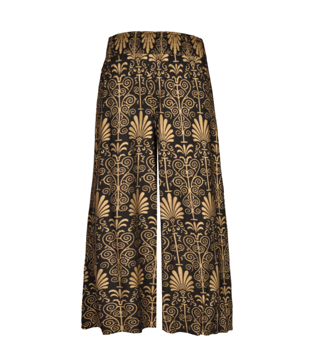 Heraldic fan print pants