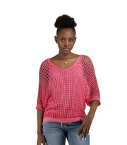 Overdyed holey knit top