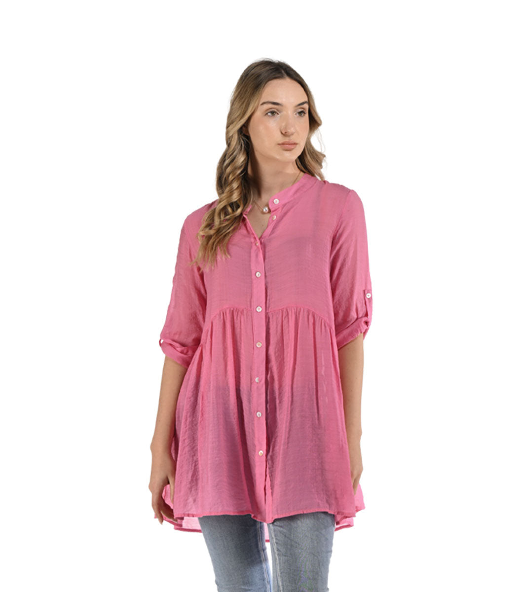 Mini frill sheer shirt