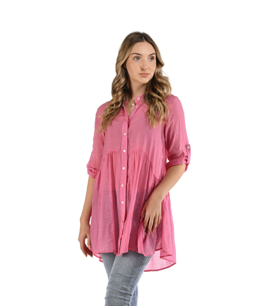 Mini frill sheer shirt