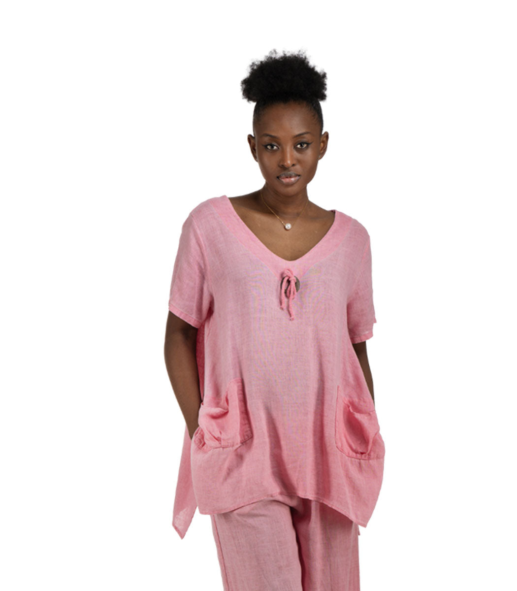 Button knot pointy edge top