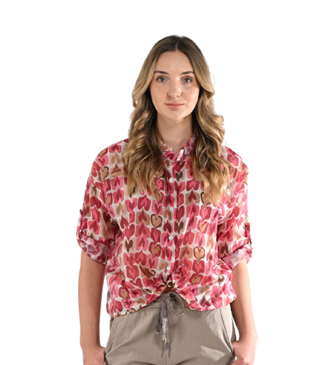 Multi heart print shirt