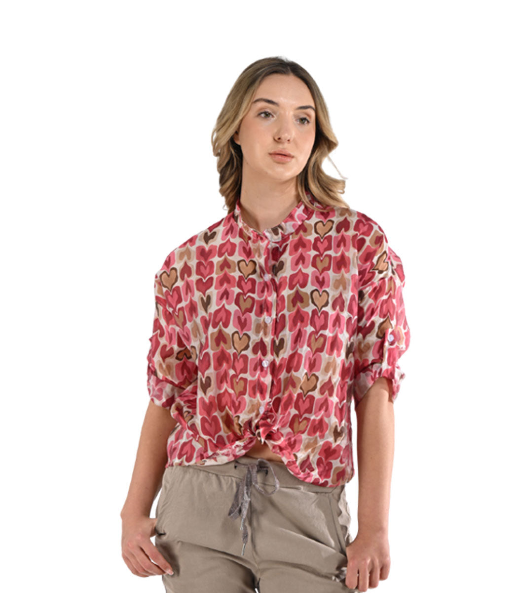 Multi heart print shirt