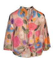 Painted poppy print shirt
