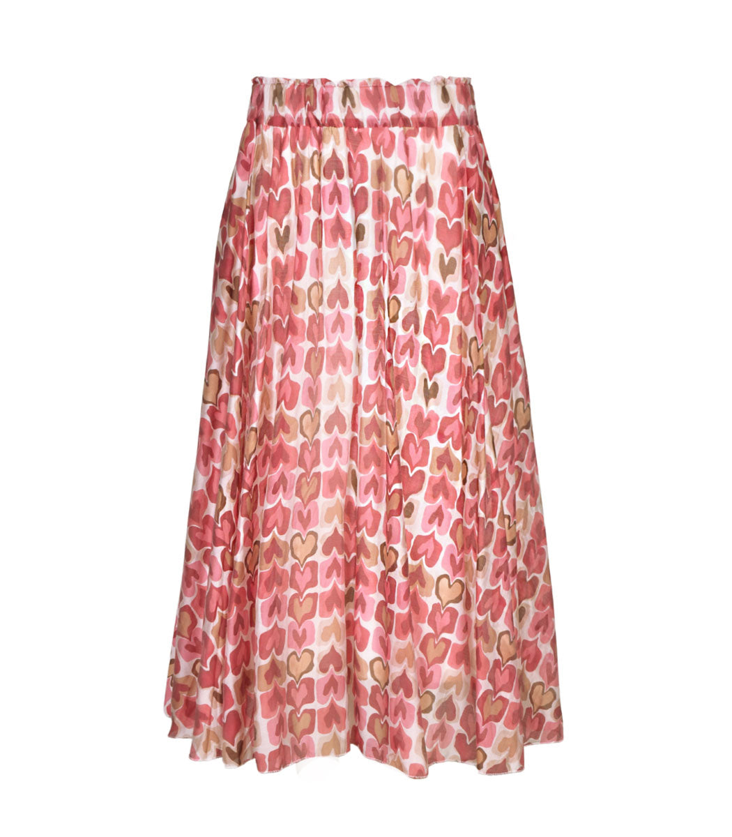 Multi heart print skirt