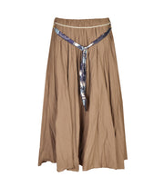 Pearl scarf belted crushed skirt