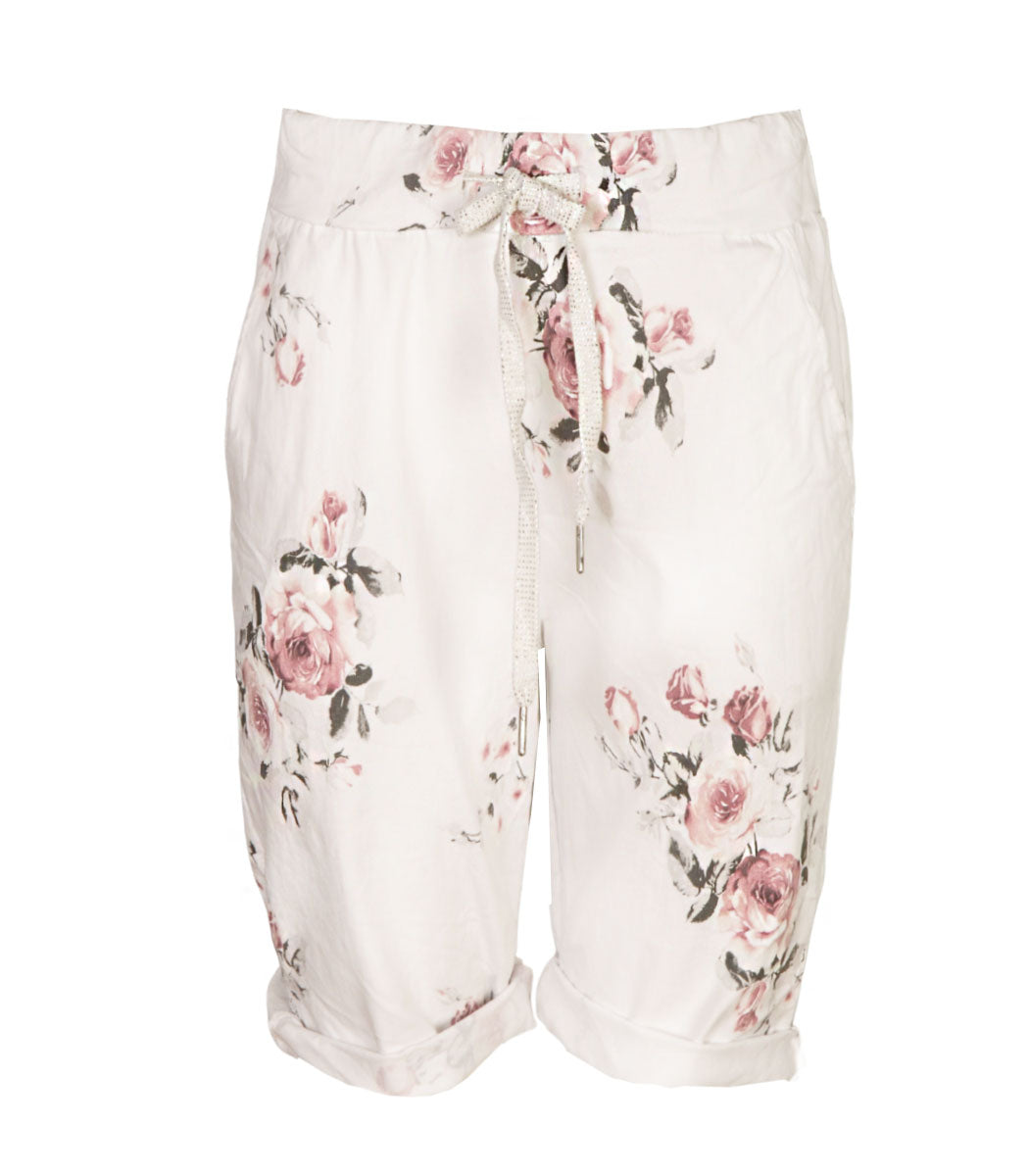Rose print shorts