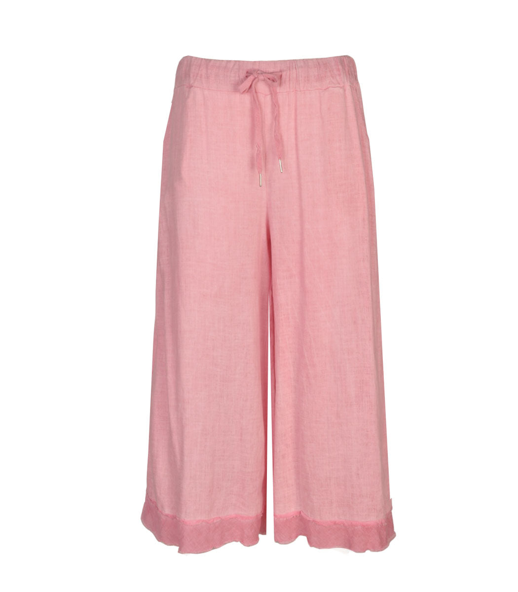 Raw-edge wide leg pants